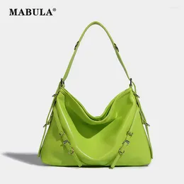 Evening Bags MABULA Brand Designer Women Hobo Shoulder Purse Soft PU Leather Rock Style Underarm Tote Retro Trend Big Female Daybag Handbag