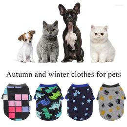 Dog Apparel Fashion Pet Clothes Sweatshirt Star Pattern Cat Sweater Round Neck Winter Short Sleeves Fleece For Small Dogs