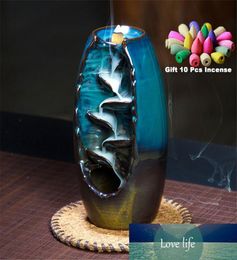 With Gift Box With 10Cones Gift Waterfall Incense Burner Ceramic Incense Holder3459061