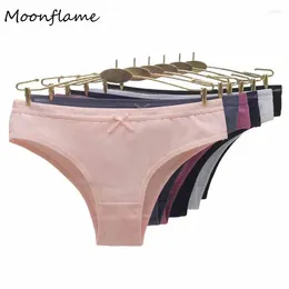 Women's Panties Moonflame 5 Pcs/Lot Girls Underwear For Wholesale Low Rise Cotton Comfortable Solid Colour Ladies Briefs