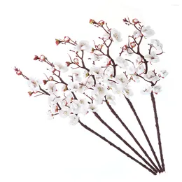 Decorative Flowers 5 Pcs Artificial Plum Blossom Wedding Decoration Cherry Flower Fake Decorate