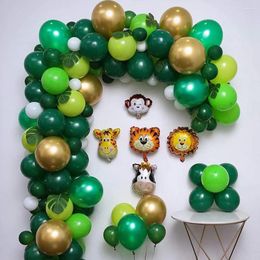 Party Decoration 144pcs Green Balloon Animal Garland Safari Jungle Latex Arch Kids Birthday Baby Shower
