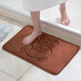 Bath Mats Flannel Carpet Floor Cushion High Resilience Memory Foam Home Bedroom Door Kitchen Mat Bathroom Absorbent Non-slip