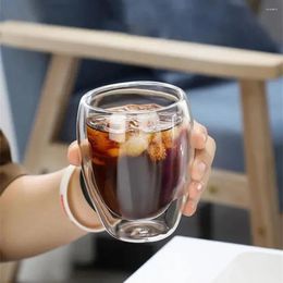Wine Glasses 150ml High Borosilicate Glass Egg Shaped Heat Insulation Drinkware Beer Mug Double Layer Milk Cup