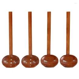 Spoons 4Pcs Wooden Spoon Kitchen Ladles Soup Japanese Wood Serving Big Ramen Noodle Hop Pot Strainer Tableware