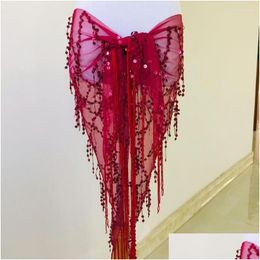 Stage Wear Belly Dance Costume Practice Clothing Triangle Hip Scarf Dancewear Sexy Tassel Sequins Performance Drop Delivery Apparel Dhps9