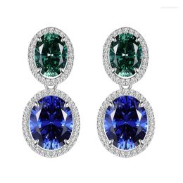 Stud Earrings Fashion Oval 925 Pure Silver Ear Set With High Carbon Diamond Versatile Wedding Jewellery Wholesale