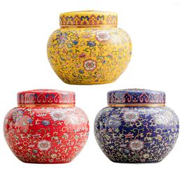 Storage Bottles Glass Vase With Lid Craft Decoration Floral Temple Jar For Party Office