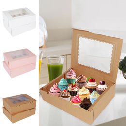 Gift Wrap 12 Set Paper Cupcake Boxes Christmas Box Container Chocolate Cake Muffin Packing Bags Xmas Party Decor