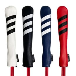 Golf Alignment Rod Cover Striped Case Holder Headcover PU Leather for Aiming Exercise Training Aid Head Protection Accessorie 240513