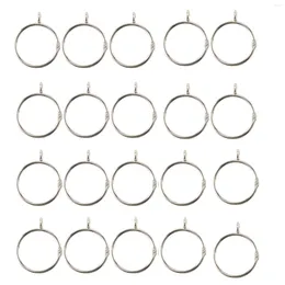 Decorative Plates 20 Pcs Openable Silver Curtain Rings Open And Close Metal Rustproof Drapery Loops With Eyelet For Hook Pins (1.5 Inch)