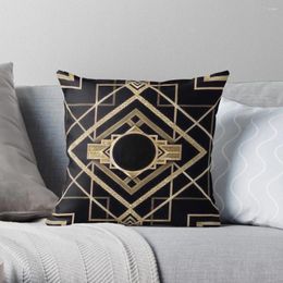 Pillow Art Deco Vintage 1920 Era The Great Gatsby Gold Black Pattern Elegant Chic Modern Trendy Throw Sofa S Covers