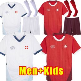 2024 2025 Switzerland Soccer jerseys home red 24 25 suisse SHAQIRI Akanji Freuler SEFEROVIC INLER EMBOLO Away camisetas de futbol Men Football Shirts kids