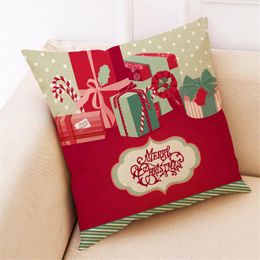 Pillow Sofa Santa Merry Home Cover Decor Christmas Linen Cases Case