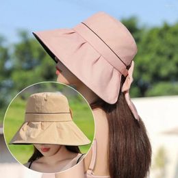 Wide Brim Hats Vinyl Bucket Hat Women Summer Large Head Circumference UV Eaves Face Protection Thin Sun Covering Q9W4