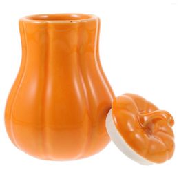 Storage Bottles Candy Jars With Lids Ceramic Creative Containers Small Pumpkin Cookie For Kitchen Counter Tea Shaped