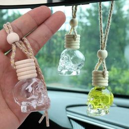 Interior Decorations Skull Car Perfume Bottle Ornament Aromatherapy Essential Oil Bottle Hanging Auto Air Freshener Car Decoration Interior for Home T240509