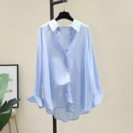 Women's Blouses Women Blouse Stylish Sun Protection Shirt With Long Sleeves Loose Fit Single-breasted Design For Spring Commuting