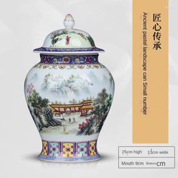 Decorative Figurines Ceramic Temple Jar Decoration Small Sealed Storage With Lid Tea In Bulk