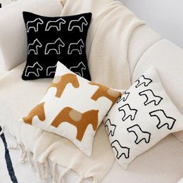 Pillow Cute Cartoon Embroidery Pony Plush Cover Bedroom Living Room Sofa Decor Waist Pillowcase Home Textile