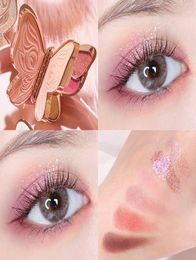 AGAG Butterfly 6 Colours Eye Shadow Lucky Carp Pearlescent Flashing Powder Dumb Bright Colour Eyeshadow Palette3536160