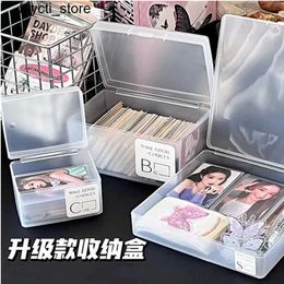 Storage Boxes Bins Transparent plastic box Ins photo card storage box Transparent Ins photo card storage box Desktop card sticker Organiser S24513