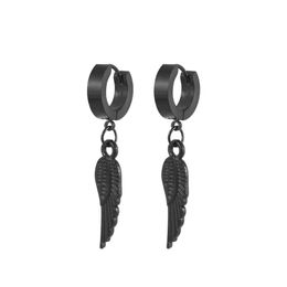 2024 Fashion Jewelry Stainless Steel Wing Pendant Delicate Lady Personality Charm Sparkle Earrings