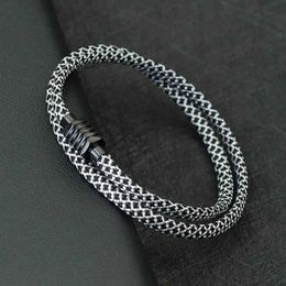 Charm Bracelets Noter New Men Paracord Rope Bracelet Multi Sided Stainless Steel Magnet Buckle Cord Braclet Hombre Cadeau Homme Bangle Pulseira Y240510