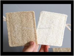 Brushes Sponges Scrubbers 117Cm Natural Loofah Pad Rec Shaped Exfoliating Remove The Dead Skin Perfect For Bath Shower And Spa9397826