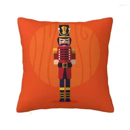 Pillow Modern Nutcracker Soldier Toy Cover Soft Merry Christmas Throw Case Decoration