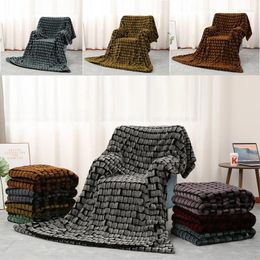 Blankets Nordic Minimalist Plush Blanket Imitation Mink Thickened Soft Plaid Bedspread For Bed Sofa Office Nap Shawl