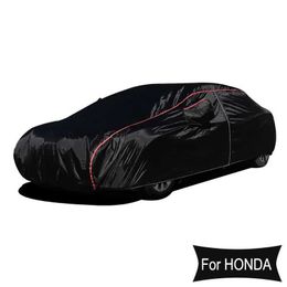 Car Covers 210T Universal full car covers outdoor prevent snow sun rain dust frost wind black for Honda odyssey accord Civic Crider T240509