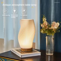 Table Lamps 3D Rechargeable Lamp Modern Simple Bedroom Bedside Creative Warm Decor Touch Dimming Night