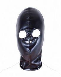 Fetish Open Eye Hood Mask PU Leather Head Bondage Restraints Adult Games Sex Products7500127