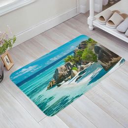 Carpets Beach Stones Sky Seaside Decorative Anti-slip Bath Carpet Bathroom Kitchen Bedroon Floor Mats Indoor Soft Entrance Doormat