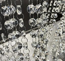 Decorative Figurines 10m Acrylic Crystal Garland Strands Hanging Chandelier Gem Bead Chain 14mm Clear Octagon Prism Diamond String