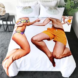 Bedding Sets 3d Couple Swimsuit Set Bed Cover Duvet With Pillowcases Adult Kids Home Bedroom Decoration