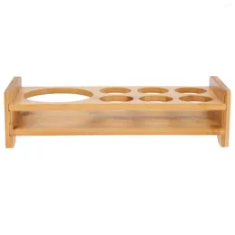 Cups Saucers 1Pc Bamboo Glass Storage Rack Holder Adornment