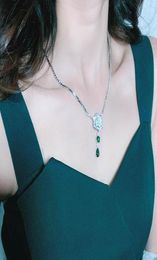 Highend Luxurious Ball Lady Necklace Party gathering Ruby noble Necklace circular Superior quality Green Rose2053904