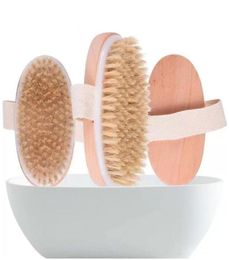 Stock Bath Brush Dry Skin Body Soft Natural Bristle SPA The Brush Wooden Bath Shower Bristle Brush SPA Body Brushs Without Handle 1990583