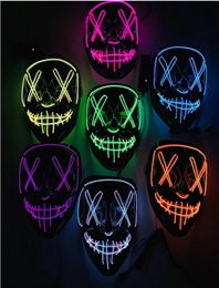 Halloween Mask LED Light Up Party Masks The Purge Election Year Great Funny Masks Festival Cosplay Costume Supplies Glow In Dark9554024