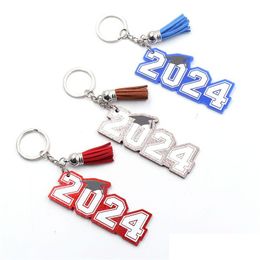 Party Favour 2024 Graduation Keychain Letter Acrylic Pendant Teachers Day Key Ring Gift Chain Drop Delivery Home Garden Festive Suppl Dhmyl