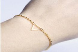 jewerly bracelets for women triangle pendant gold color simple bracelets whole fashion of 28563083101681