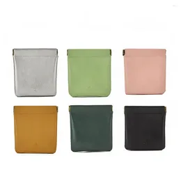 Storage Bags Automatic Closing Cable Bag Leather Sanitary Napkin Power Bank Organizer Money Keys Pouch Outdoor Home