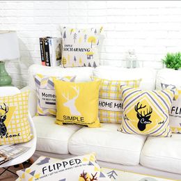 Pillow Nordic Cover Yellow Decorative Pillows Home Decor Linen Throw For Sofa