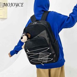 Backpack Mesh College Student Comfortable Shoulder Strap Portable Gym Bags Multifunctional Wear-resistant For Commuting Swimming