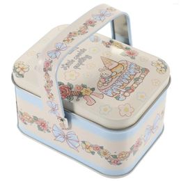 Storage Bottles Holiday Cookie Tin Tinplate Candy Box Empty Metal Gift Party Favour With Handle