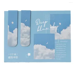 Cloud Series Bookmark Double-sided Magnet Romantic Sky Landscape Magnetic Bookmarks For Book Lovers Reading