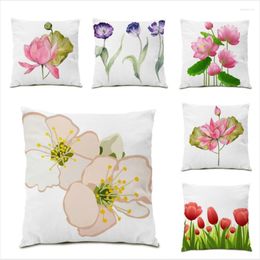 Pillow Polyester Linen Covers Decorative Fashion 45x45 S Velvet Fabric Decoration Home Decor Flower E0768