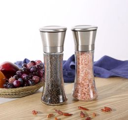Stainless Steel Salt and Pepper Grinder Shakers Glass Body Salt And Pepper Mill with Adjustable Ceramic Rotor ZC27311197968